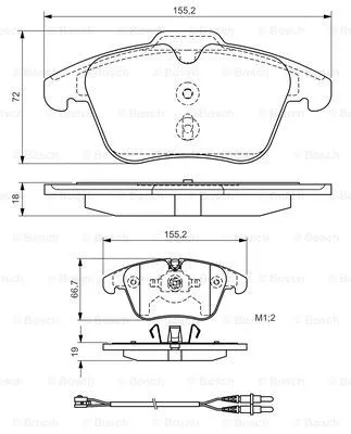 Brake Pad Set, disc brake (0 986 TB3 169)