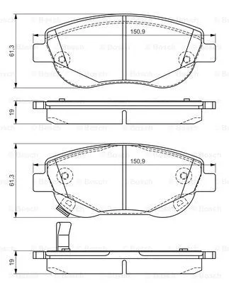 Brake Pad Set, disc brake (0 986 TB3 150)
