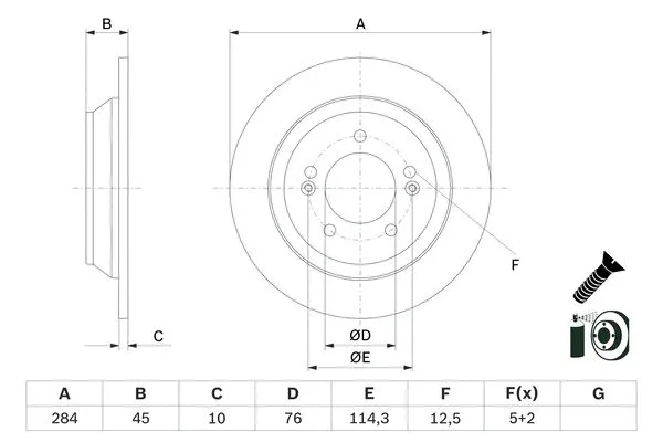 Brake Disc (0 986 479 G28)