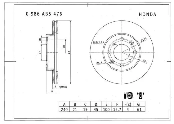 Brake Disc (0 986 AB5 476)