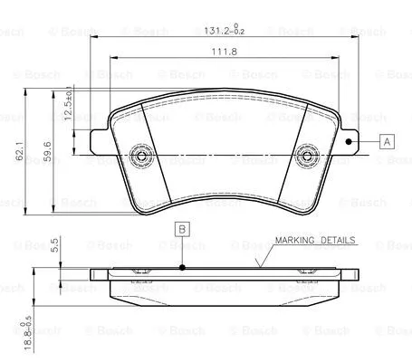 Brake Pad Set, disc brake (0 986 TB3 062)