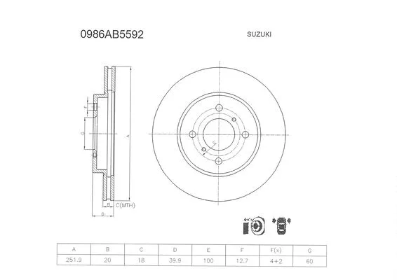 Brake Disc (0 986 AB5 592)