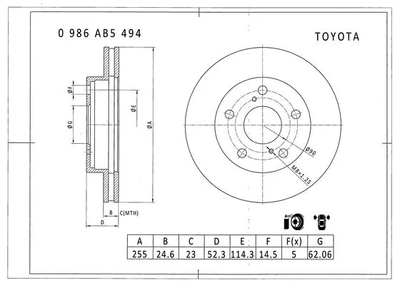 Brake Disc (0 986 AB5 494)