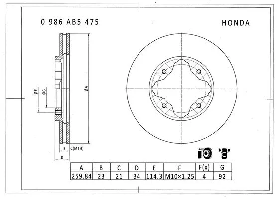 Brake Disc (0 986 AB5 475)