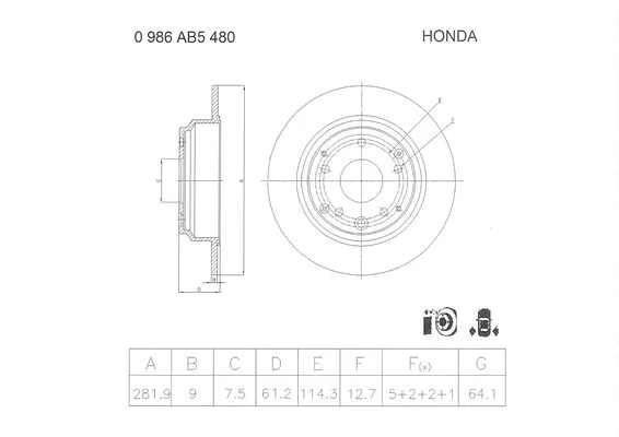 Brake Disc (0 986 AB5 480)