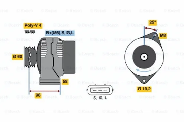 Alternator (0 986 040 501)