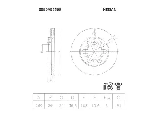 Brake Disc (0 986 AB5 509)