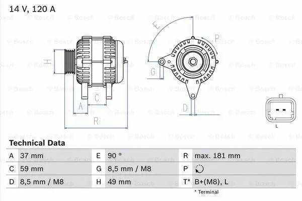 Alternator (0 986 045 101)