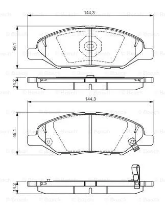 Brake Pad Set, disc brake (0 986 TB3 228)