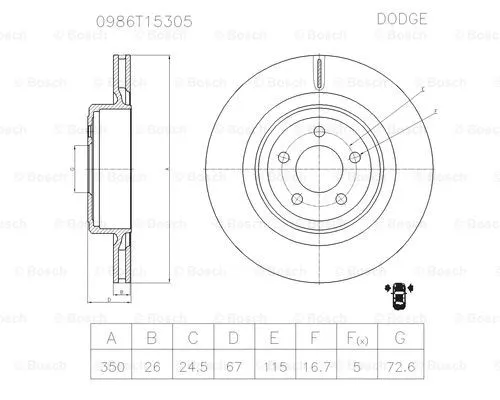Brake Disc (0 986 T15 305)