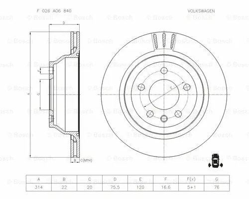 Brake Disc (F 026 A06 840)