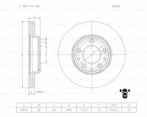 Brake Disc (F 005 X14 064)