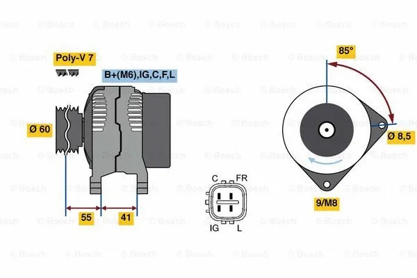 Alternator (0 986 080 730)