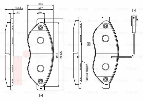 Brake Pad Set, disc brake (0 986 TB2 944)