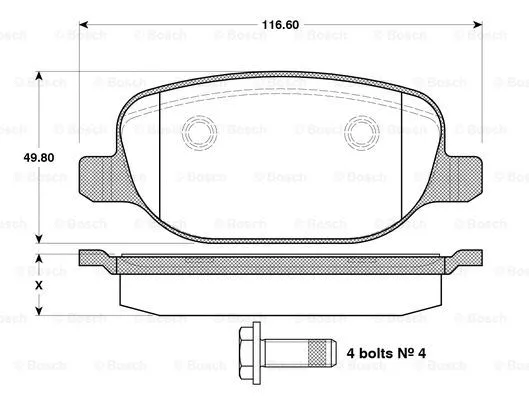 Brake Pad Set, disc brake (0 986 TB3 122)