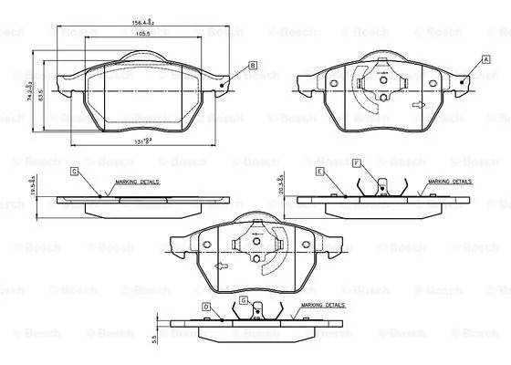 Brake Pad Set, disc brake (0 986 TB2 212)