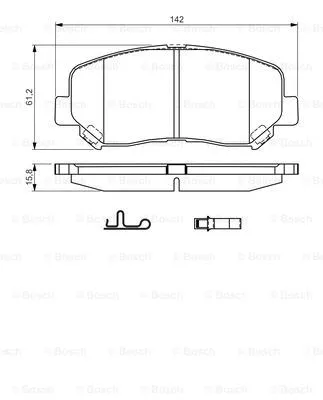 Brake Pad Set, disc brake (0 986 TB3 222)