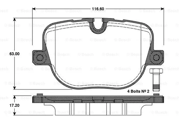 Brake Pad Set, disc brake (0 986 TB3 097)