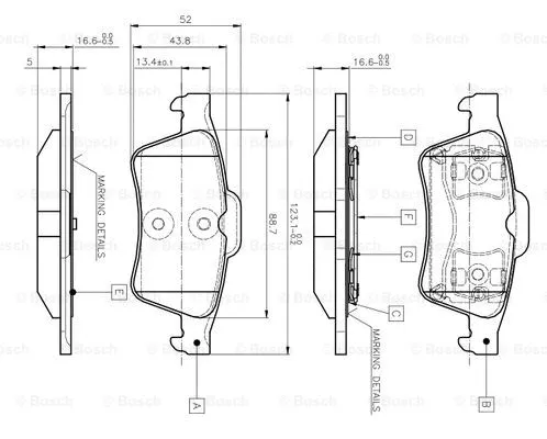 Brake Pad Set, disc brake (0 986 TB2 410)