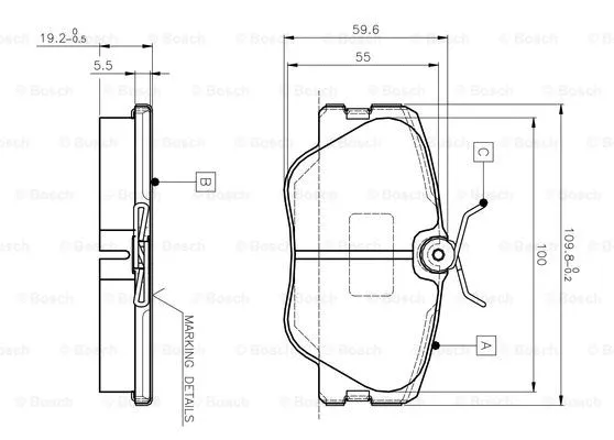 Brake Pad Set, disc brake (0 986 TB2 008)