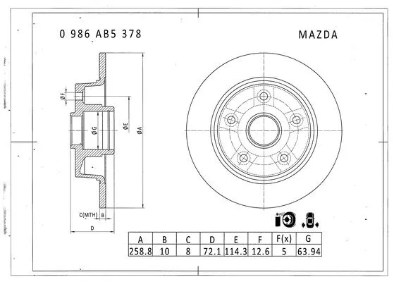 Brake Disc (0 986 AB5 378)