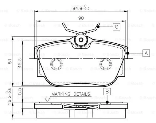 Brake Pad Set, disc brake (0 986 TB2 813)
