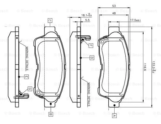 Brake Pad Set, disc brake (0 986 TB2 222)
