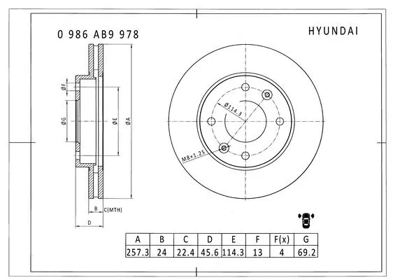 Brake Disc (0 986 AB9 978)