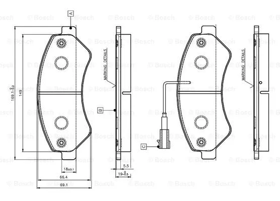 Brake Pad Set, disc brake (0 986 TB3 029)