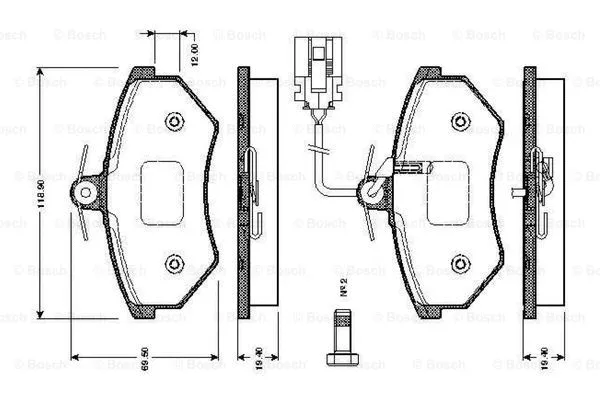 Brake Pad Set, disc brake (0 986 TB2 072)