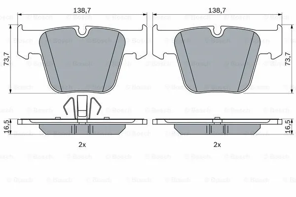 Brake Pad Set, disc brake (0 986 424 624)
