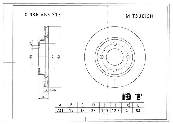 Brake Disc (0 986 AB5 315)