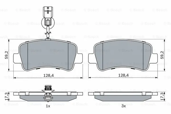 Brake Pad Set, disc brake (0 986 494 500)