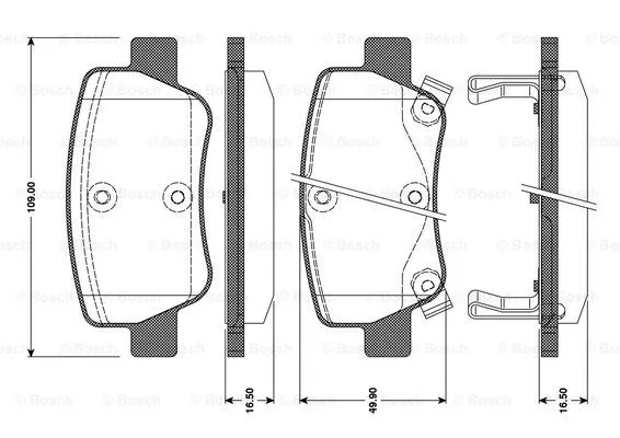 Brake Pad Set, disc brake (0 986 TB3 096)