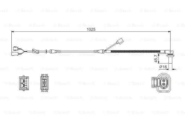 Sensor, wheel speed (0 986 594 002)