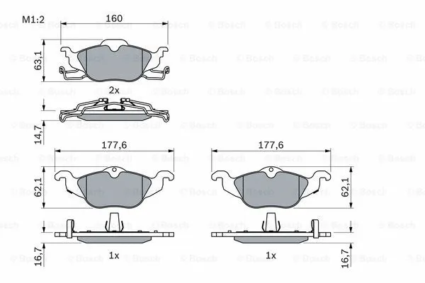 Brake Pad Set, disc brake (0 986 424 456)