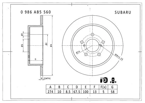 Brake Disc (0 986 AB5 560)