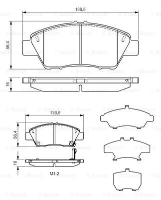 Brake Pad Set, disc brake (0 986 TB3 185)