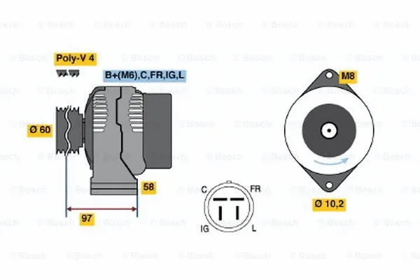 Alternator (0 986 042 341)