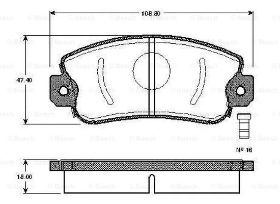 Brake Pad Set, disc brake (0 986 TB2 201)