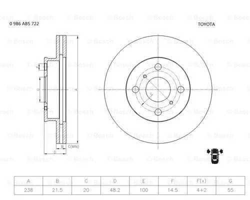 Brake Disc (0 986 AB5 722)