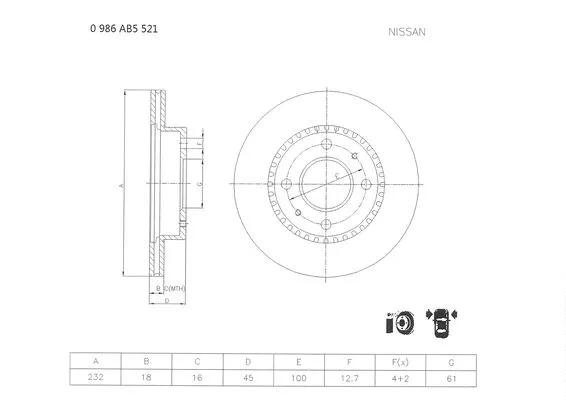 Brake Disc (0 986 AB5 521)