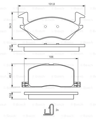 Brake Pad Set, disc brake (0 986 424 264)
