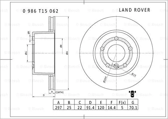 Brake Disc (0 986 T15 062)