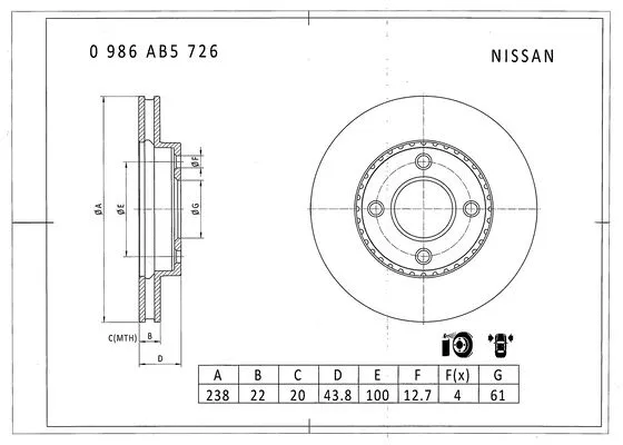 Brake Disc (0 986 AB5 726)