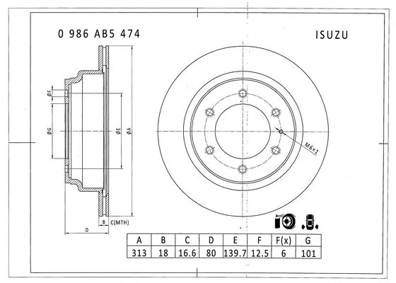 Brake Disc (0 986 AB5 474)