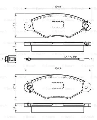 Brake Pad Set, disc brake (0 986 495 011)