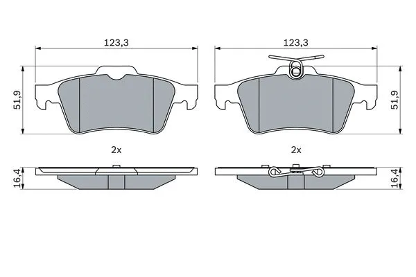 Brake Pad Set, disc brake (0 986 424 999)