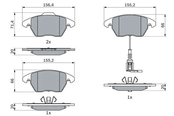 Brake Pad Set, disc brake (0 986 495 412)