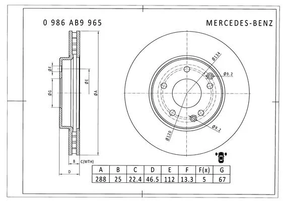 Brake Disc (0 986 AB9 965)